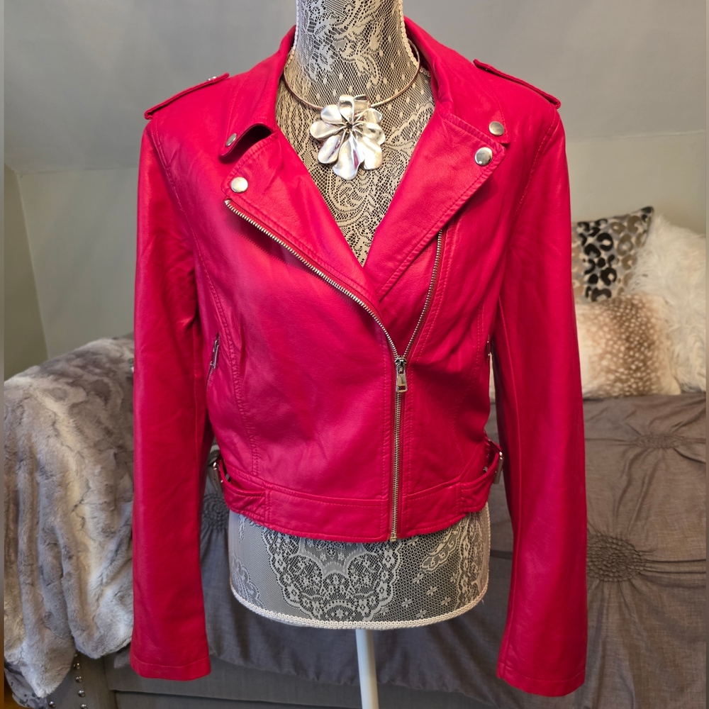 City Chic Red Biker Jacket